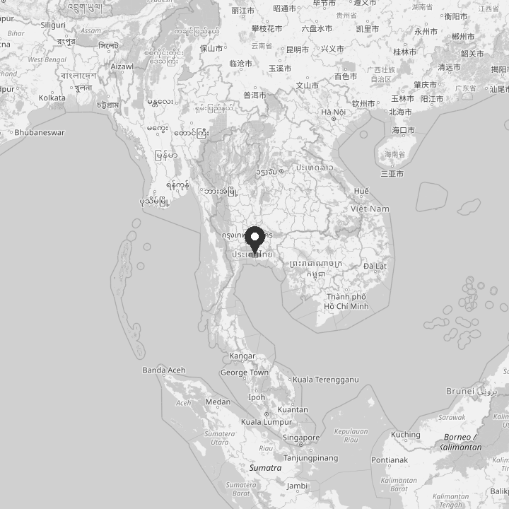 Map of Thailand with a pin on Pattaya